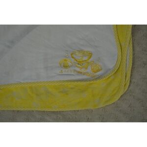 Small Wonders I Love The Beach Yellow White Baby Blanket Seashell Bucket Ball